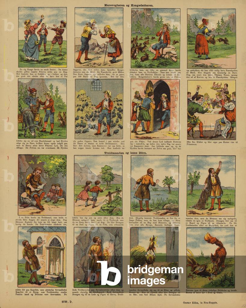Two Danish fairytales told in cartoon strip form (litho)