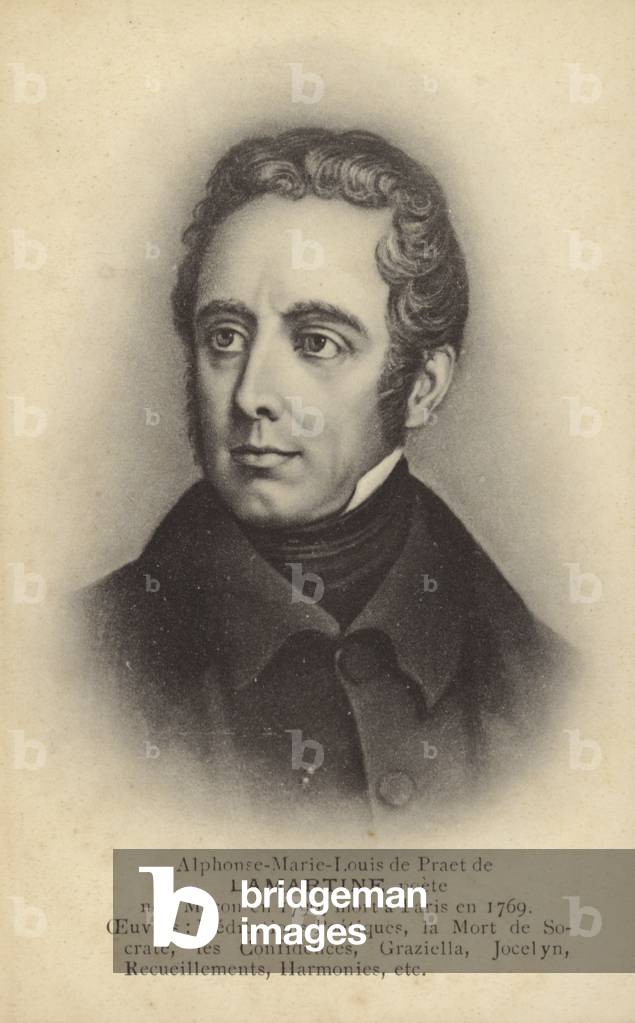 Alphonse de Lamartine (1790-1869), French writer, poet and politician (litho)