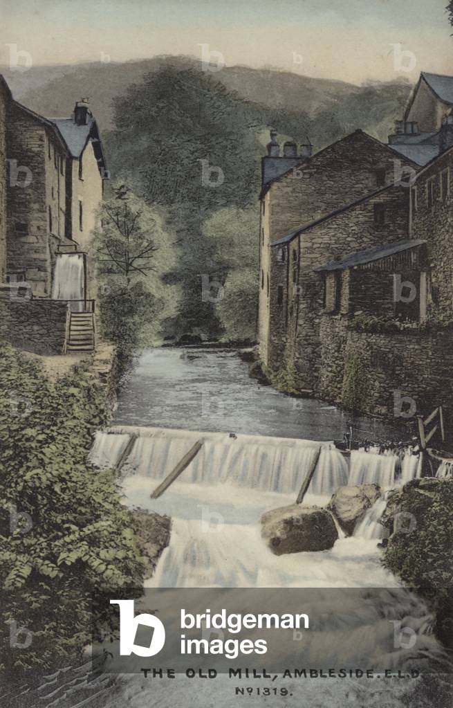 The Old Mill, Ambleside, Lake District (coloured photo)