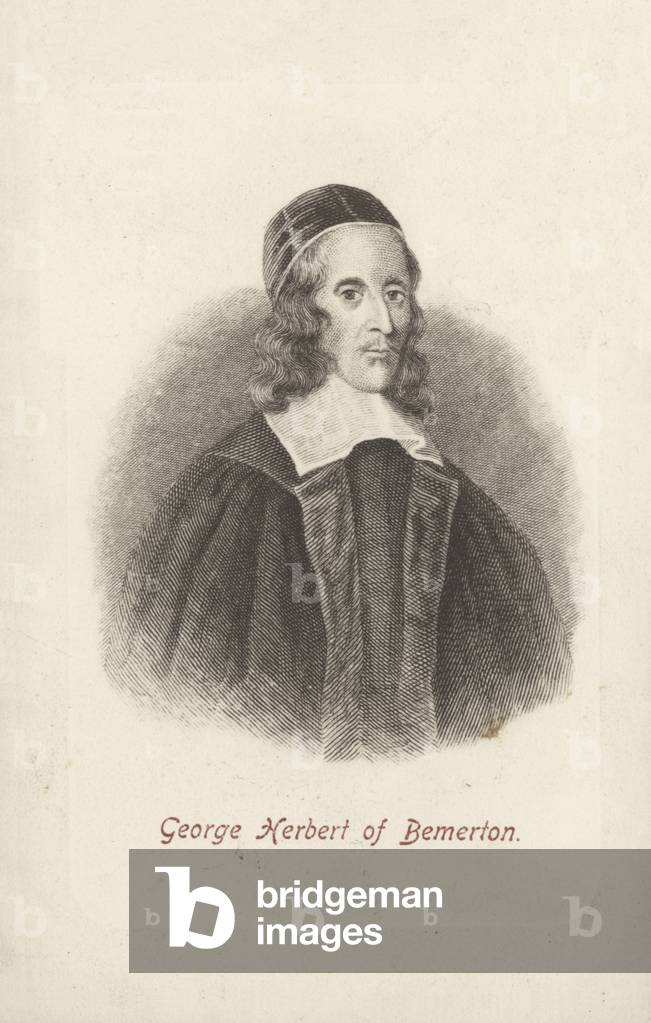 George Herbert of Bemerton, Welsh-born poet, orator and Anglican priest (litho)