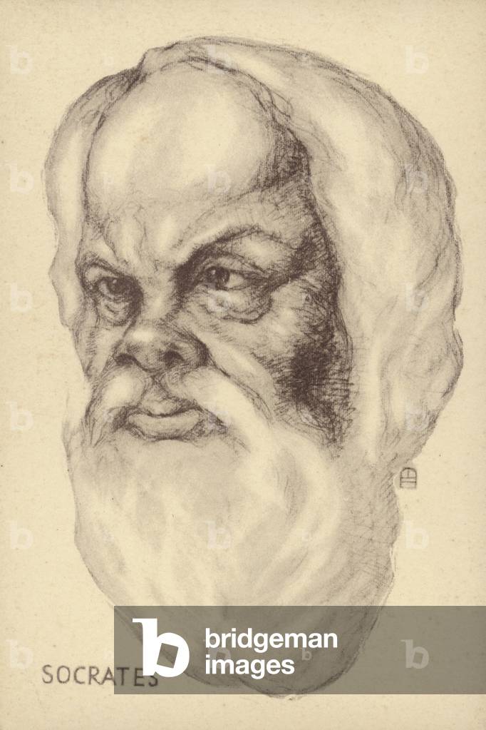 Socrates (c469 BC-399 BC), Ancient Greek philosopher (litho)