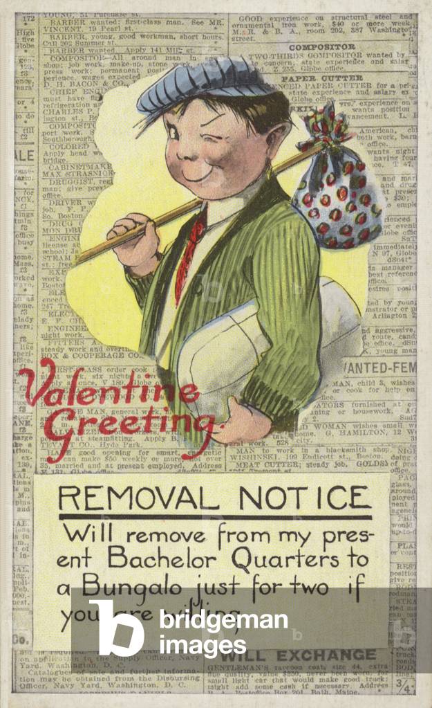 Valentine Greeting (colour litho)