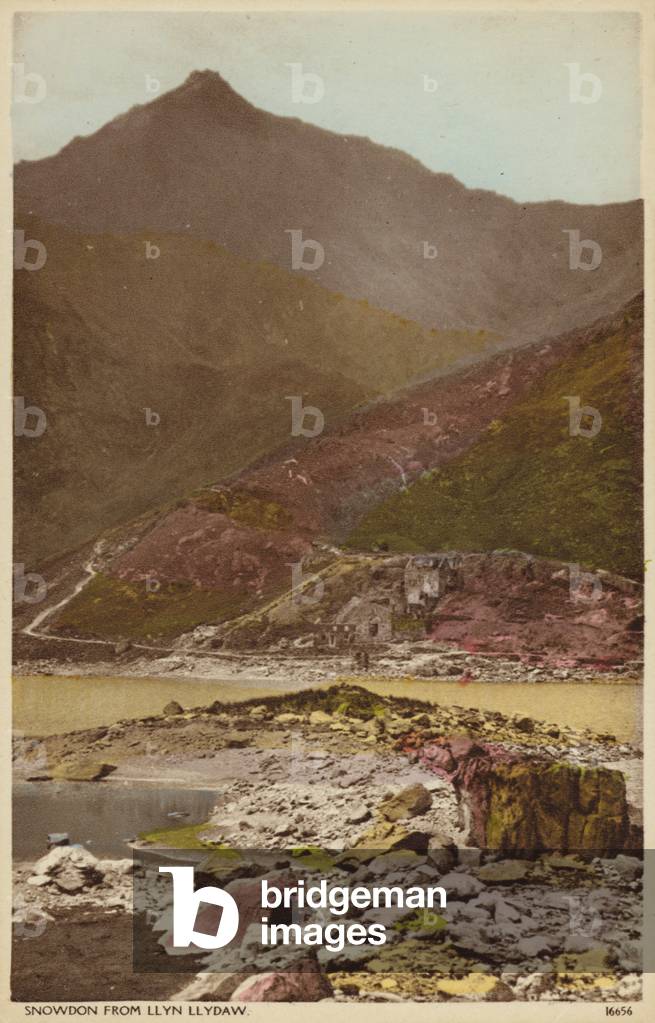 Snowdon from Llyn Llydaw (coloured photo)