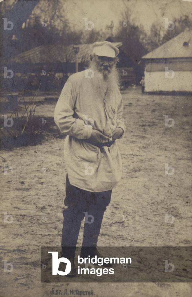 Leo Tolstoy, Russian novelist (b/w photo)