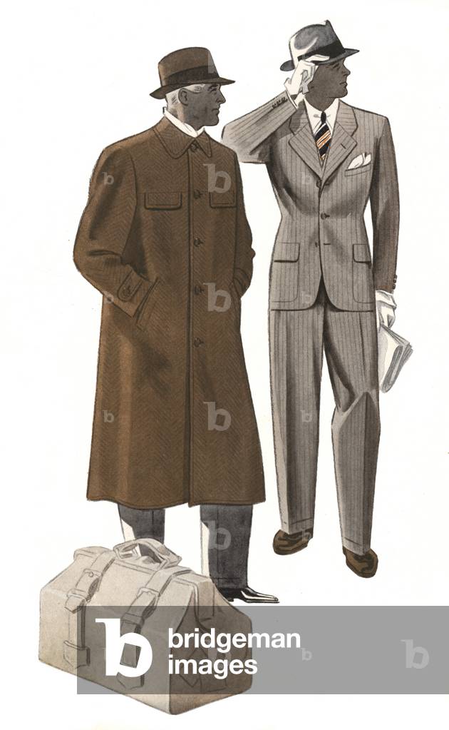 Male fashions, 1945 (colour lithograph)