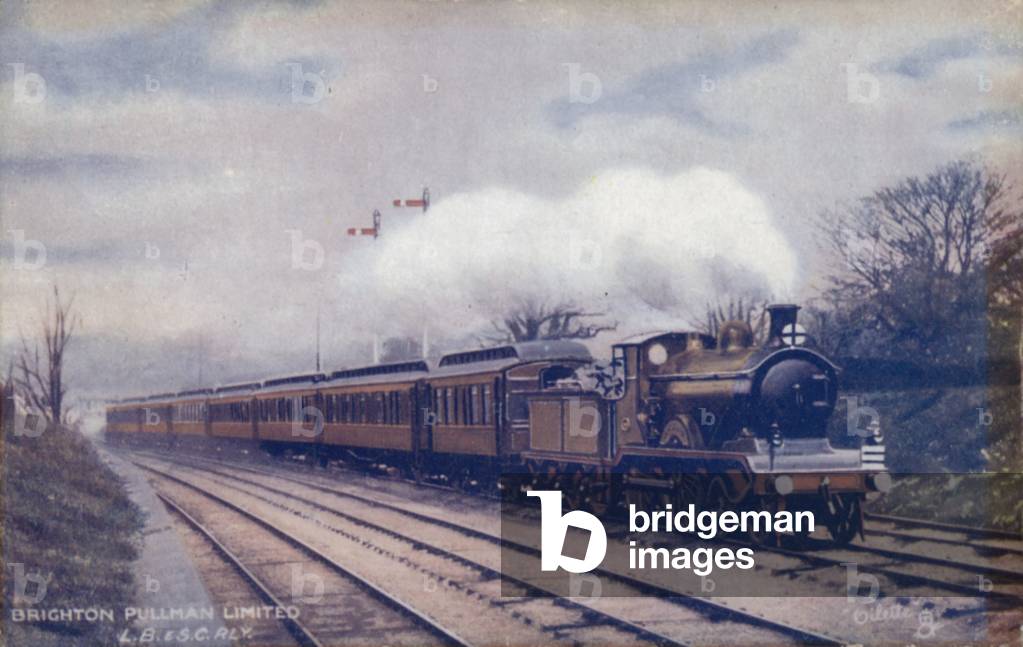 London Brighton and South Coast Railway Brighton Pullman train (colour litho)