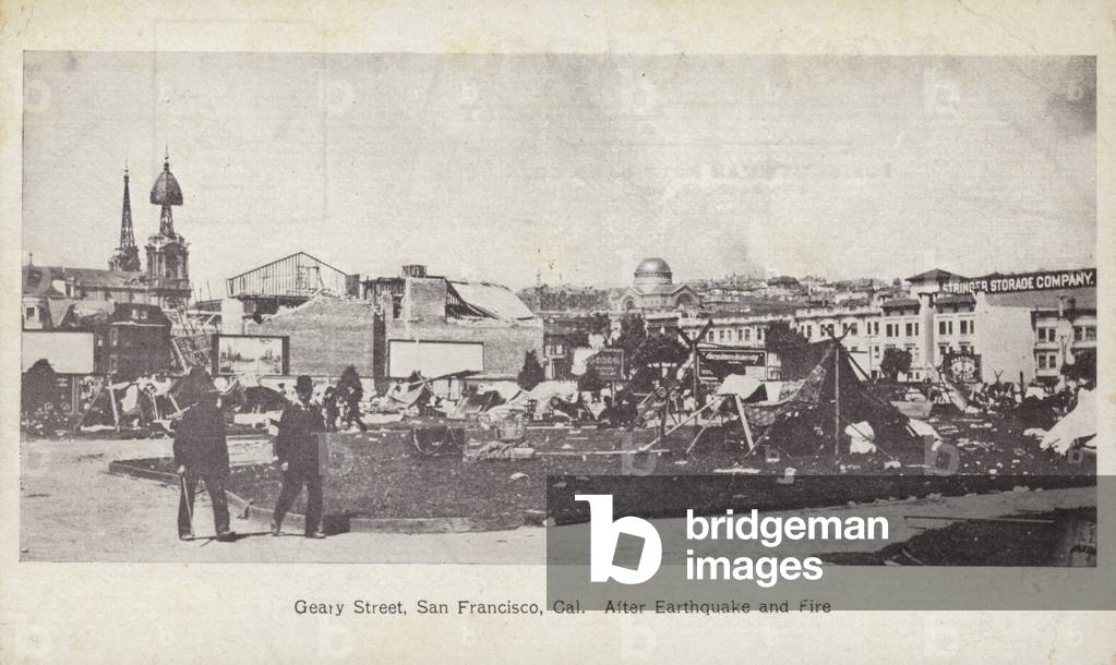 Geary Street, San Francisco, after the earthquake and fire, 1906 (b/w photo)