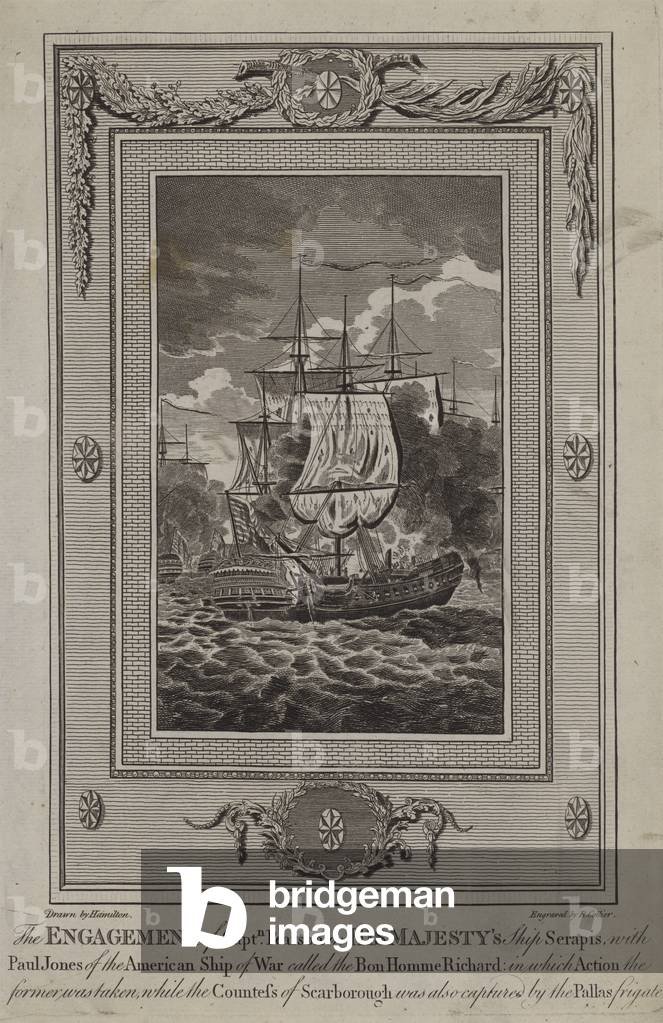 Battle of Flamborough Head, 23 September 1779 (engraving)