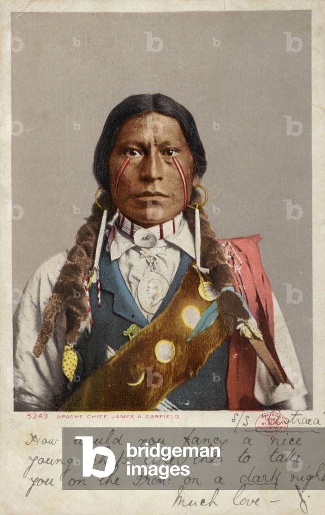 Apache Chief James A Garfield (b/w photo)
