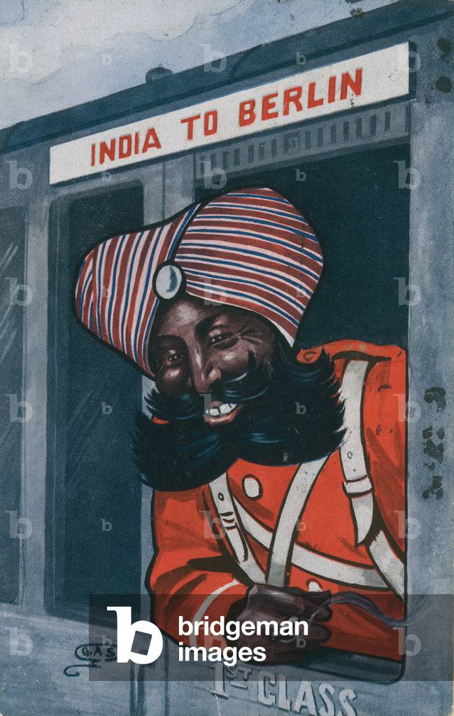 India to Berlin (colour litho)