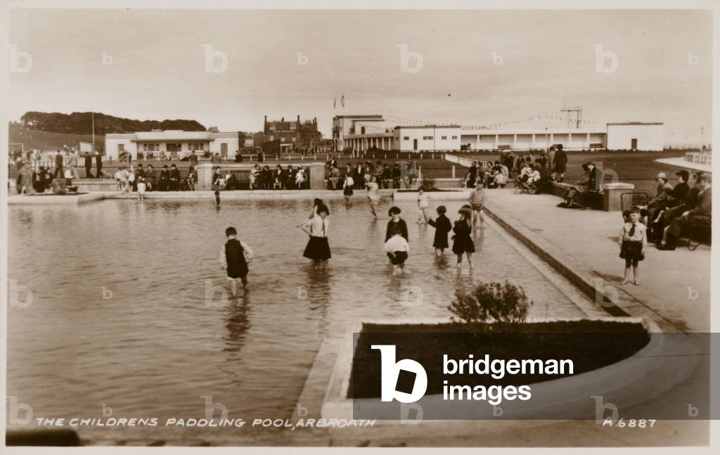 The Childrens Paddling Pool, Arbroath (b/w photo)