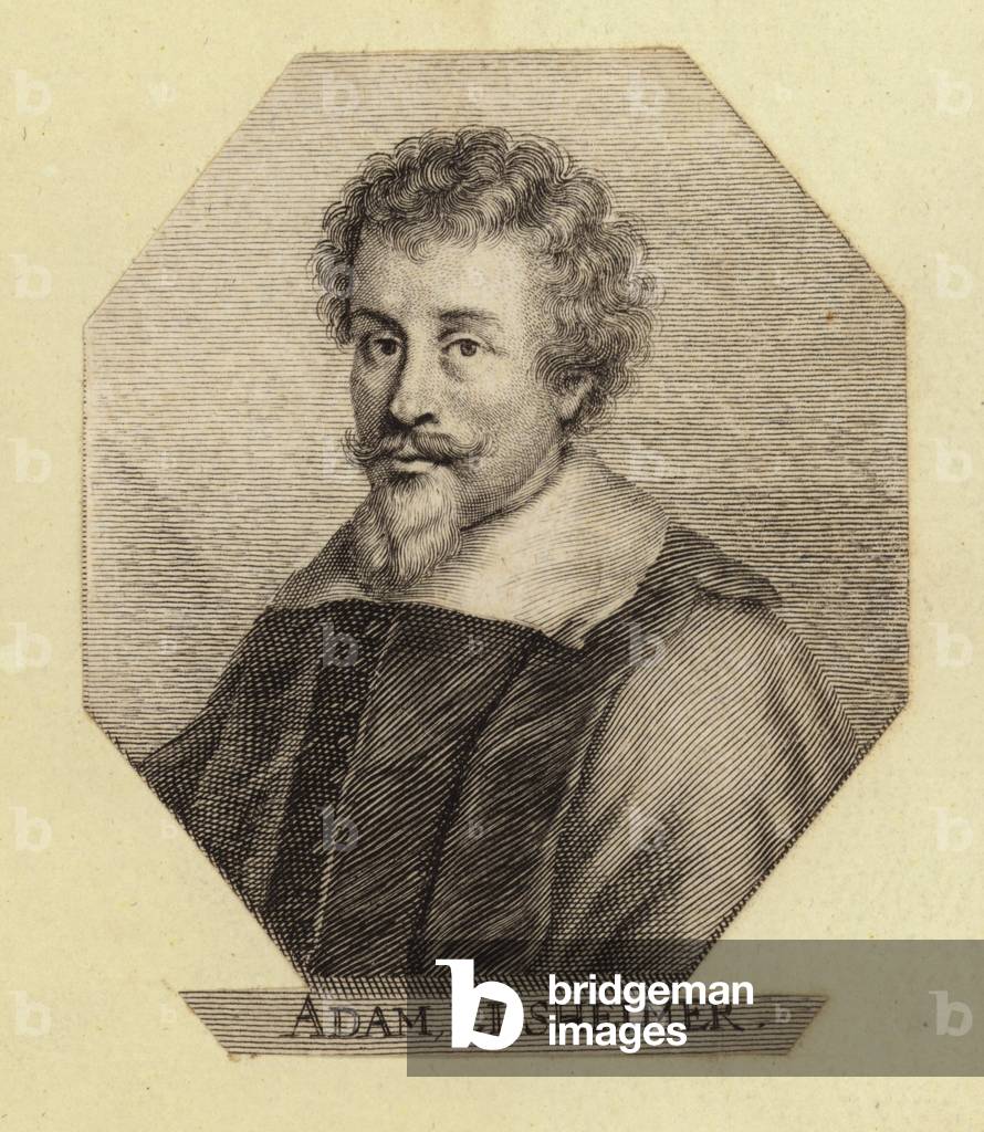 Adam Elsheimer, German artist. Engraving by Johann Georg Waldreich. (engraving)