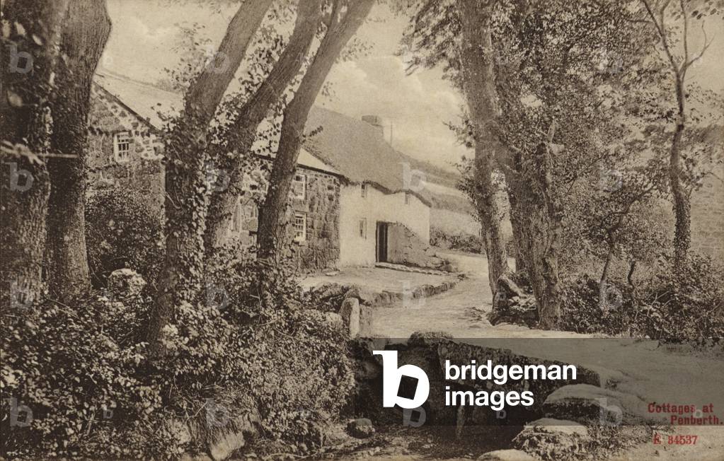 Cottages at Penberth (b/w photo)