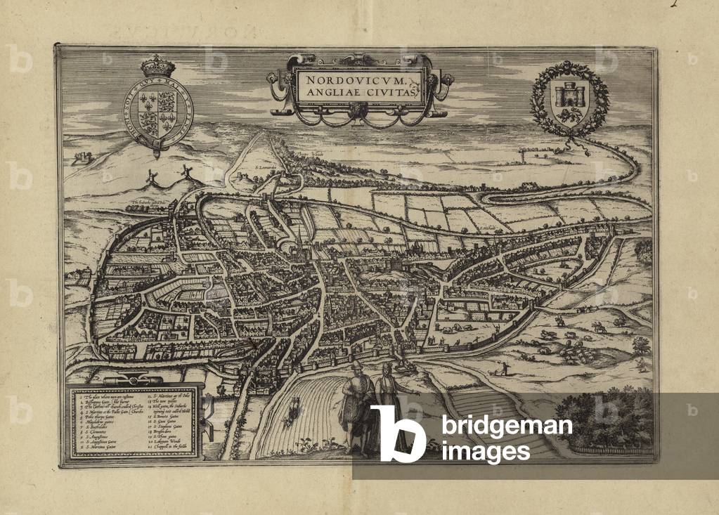 Map of Norwich, Norfolk (engraving)