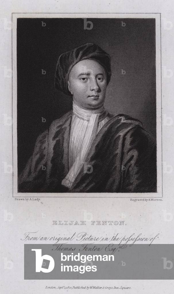 Elijah Fenton, English poet, biographer and translator (engraving)