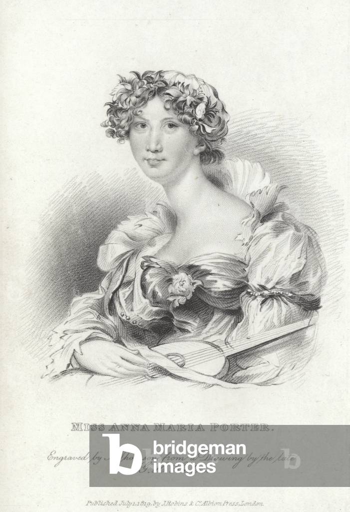 Anna Maria Porter, English poet and novelist, 1819 (engraving)