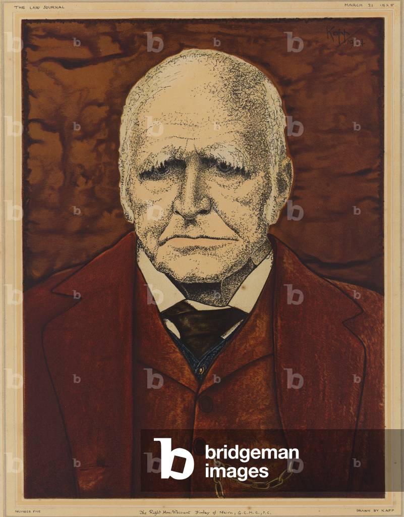 The Right Hon Viscount Finlay of Nairn (colour litho)