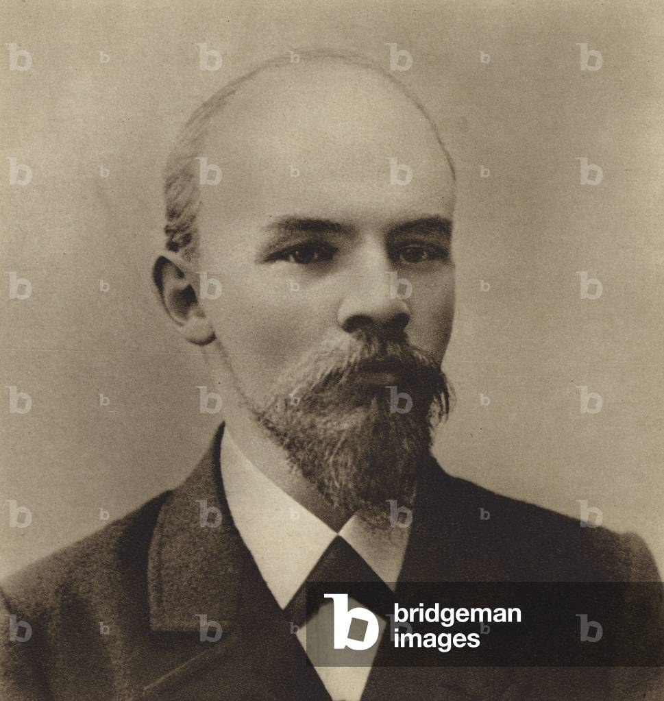 Russian Bolshevik leader Vladimir Ilyich Lenin, 1900 (b/w photo)