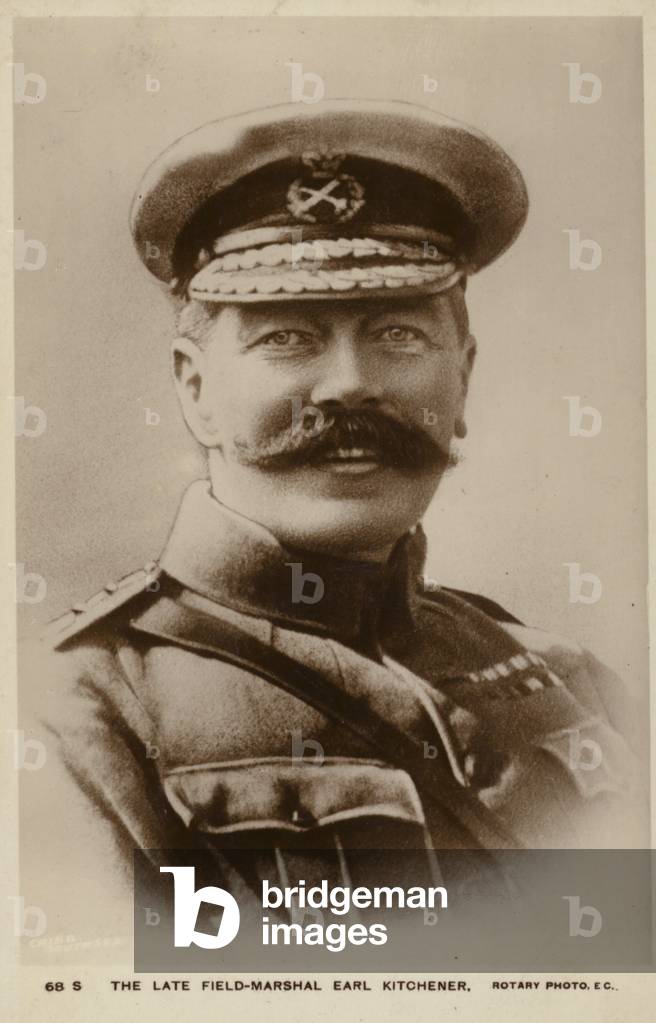 Portrait of Field Marshal, Earl Kitchener (b/w photo)