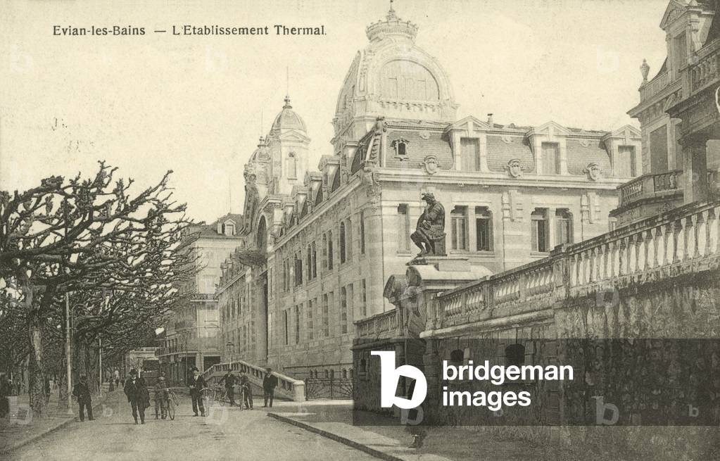 The Thermal Baths, Evians Les Bains (b/w photo)