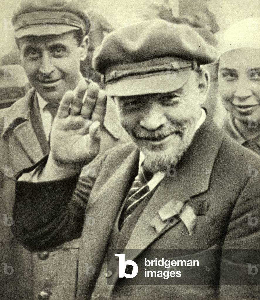 Lenin at the ceremony of laying the foundation stone of the 