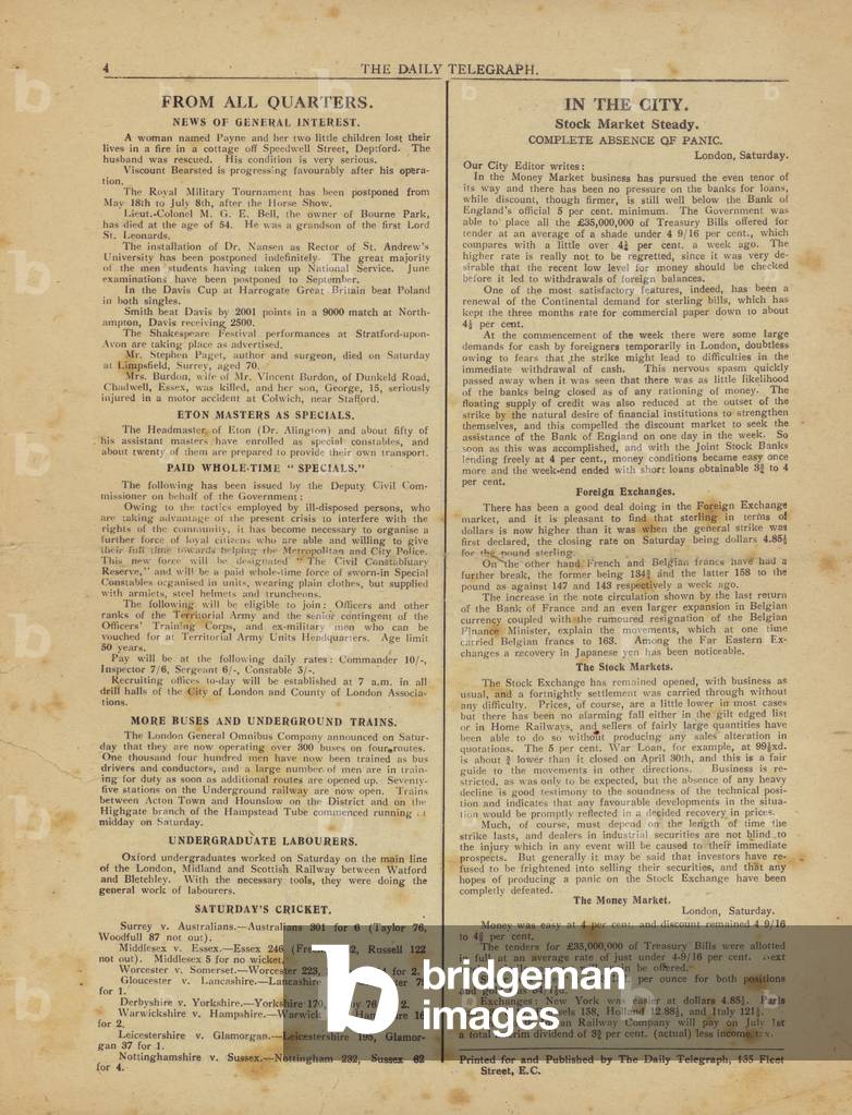 Fourth strike edition of The Daily Telegraph (engraving)