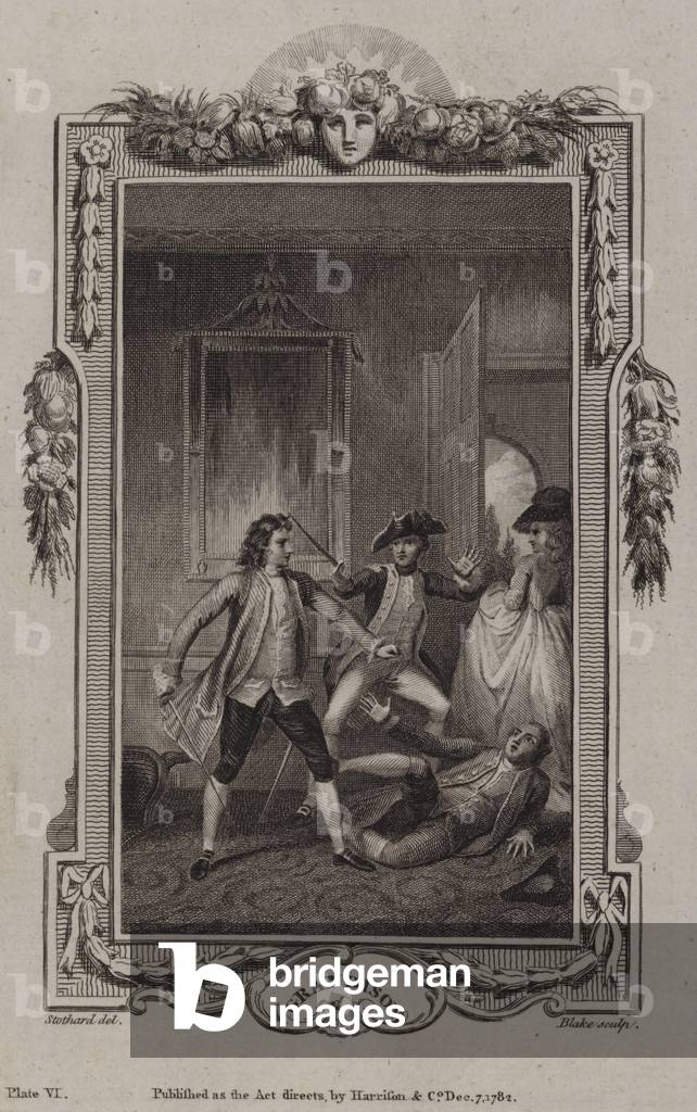 Scene from The History of Sir Charles Grandison, by Samuel Richardson (engraving)