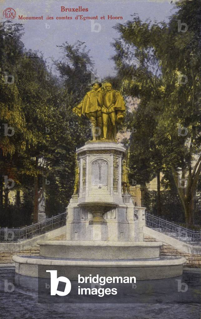 Monument des comtes d'Egmont et Hoorn (coloured photo)