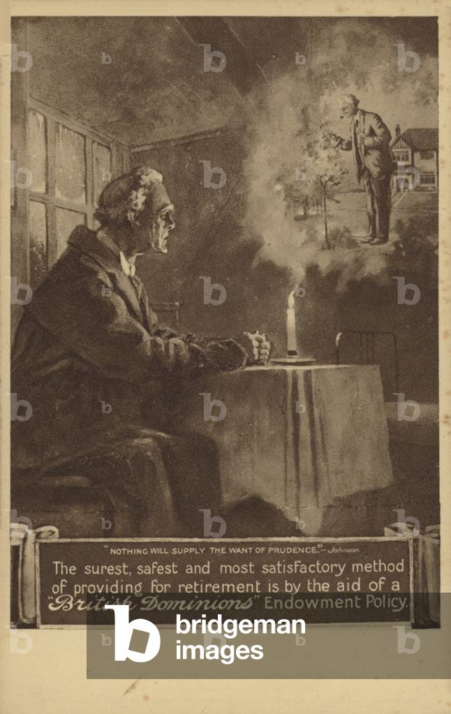 Advertisement for British Dominions endowment policies (litho)