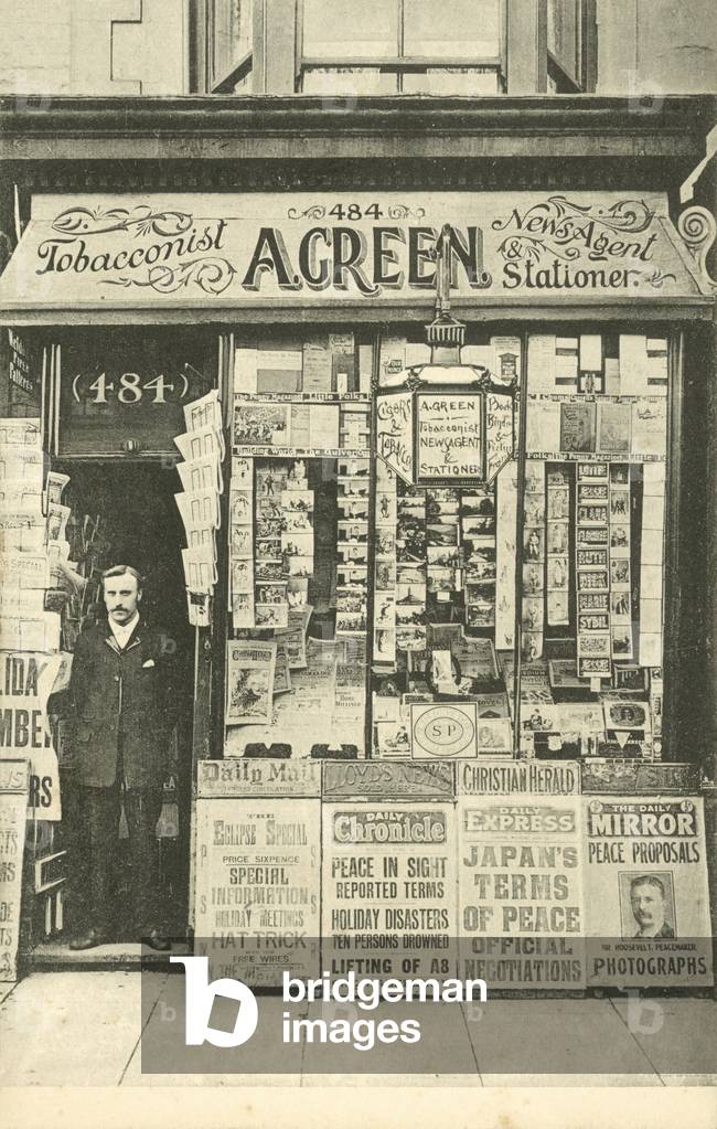 A Green, Tobacconist, Newsagent and Stationer, 1905 (b/w photo)