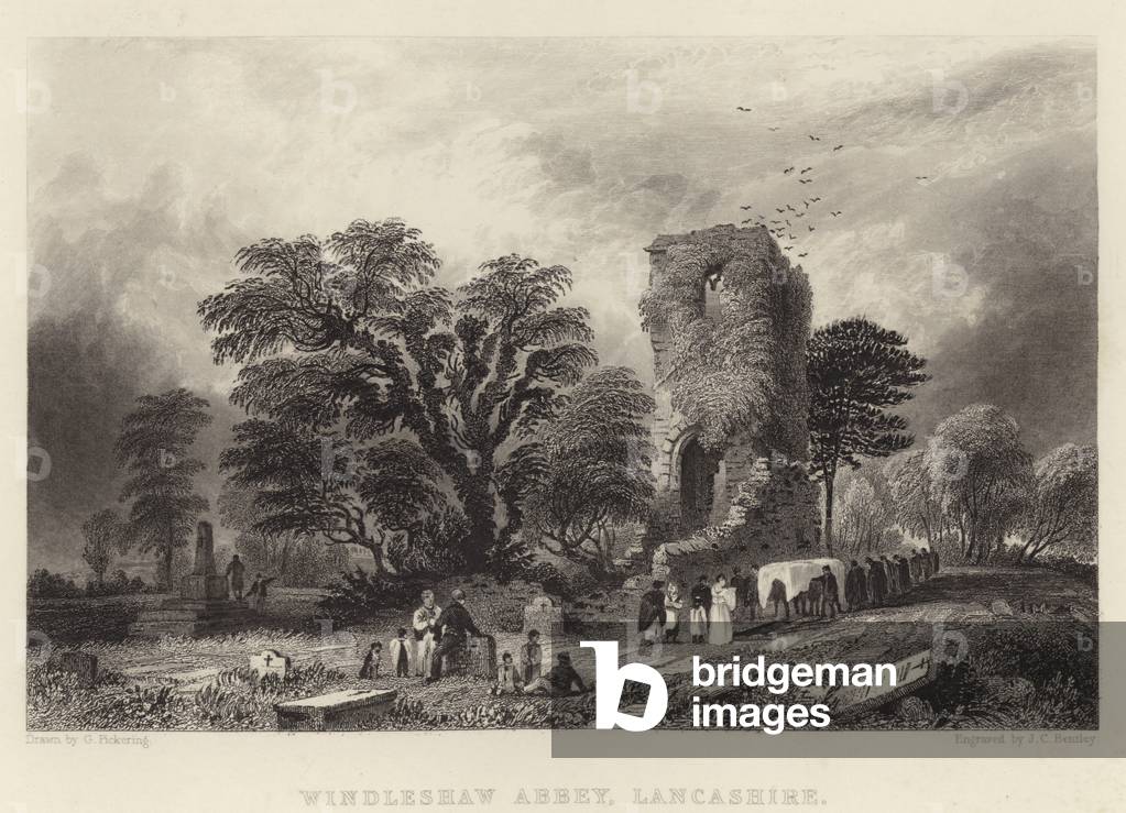 Windleshaw Abbey, Lancashire (engraving)