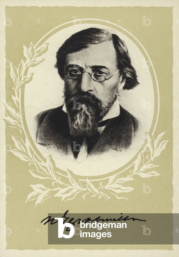 Nikolay Chernyshevsky, Russian novelist, philosopher and revolutionary democrat (litho)