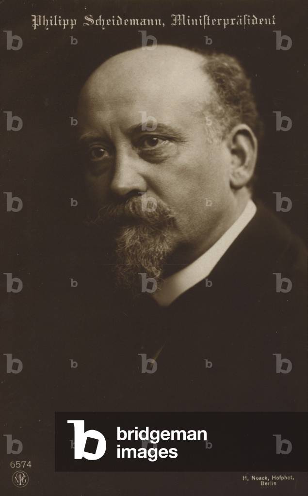 Philipp Scheidemann, German social democrat politician, first Chancellor of the Weimar Republic (b/w photo)