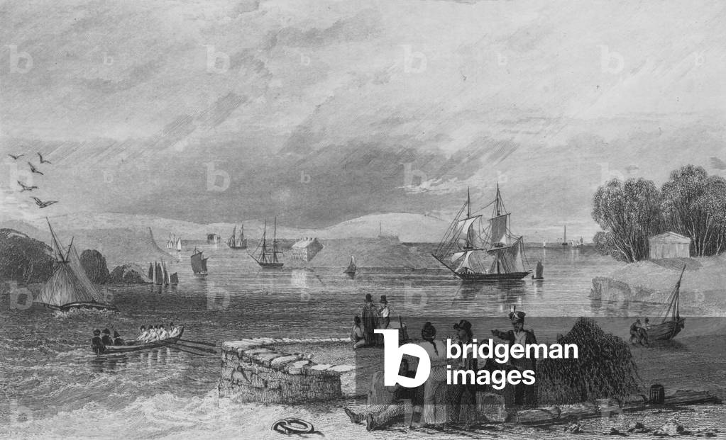 Plymouth Sound, from Mount Edgcombe (engraving)