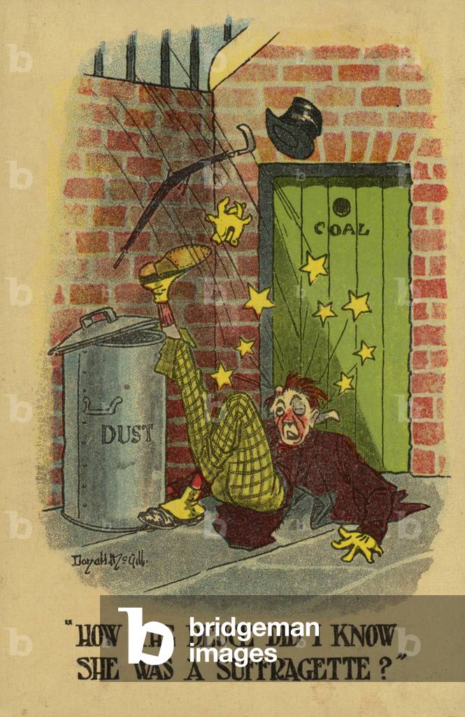 How the Deuce Did I Know She Was a Suffragette? (colour litho)