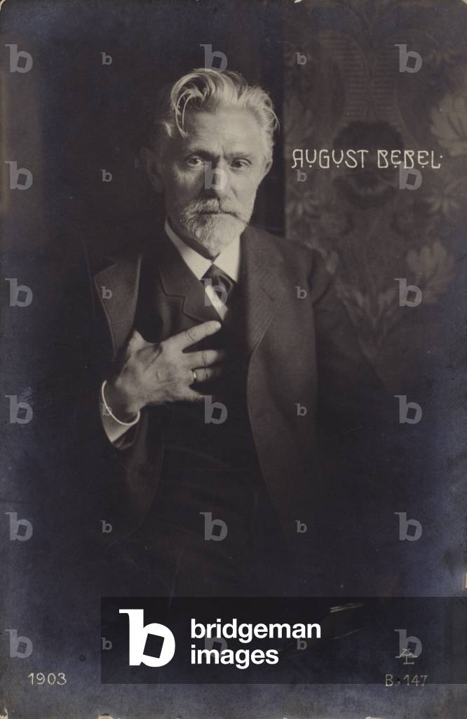 August Bebel (1840-1913), German Marxist politician and writer (b/w photo)