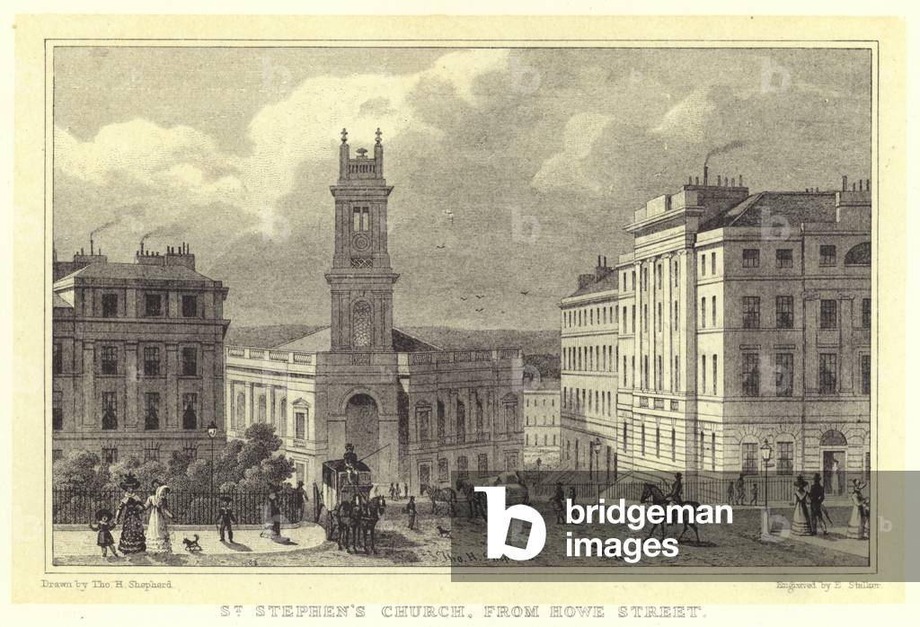 St Stephen's Church, from Howe Street (engraving)