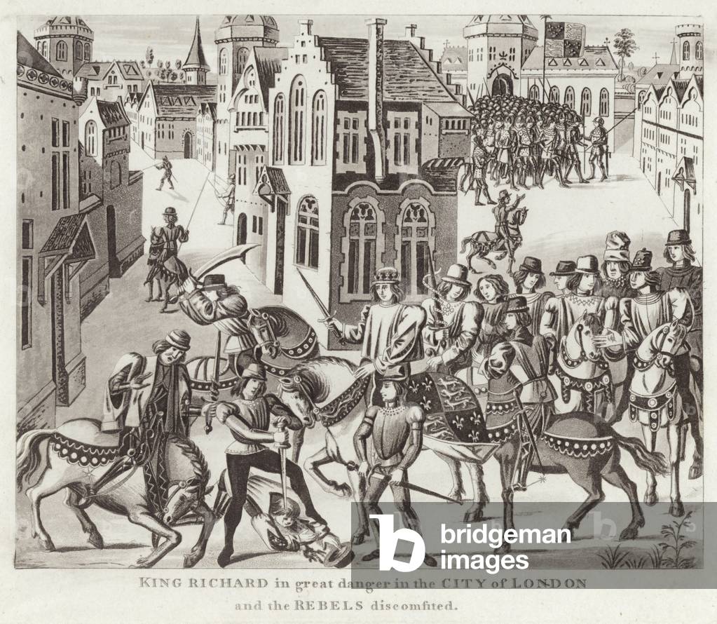 King Richard in Great Danger in the City of London and the Rebels discomfited (engraving)