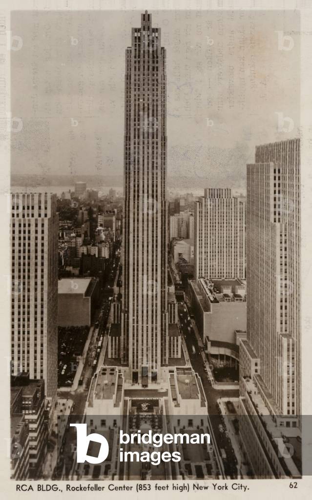 RCA Building, Rockefeller Center, New York City, USA (b/w photo)