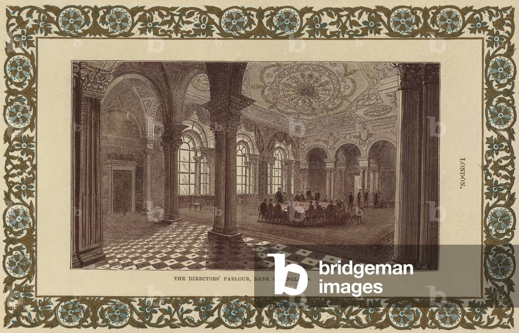 The Directors' Parlour in the Bank of England (colour engraving)