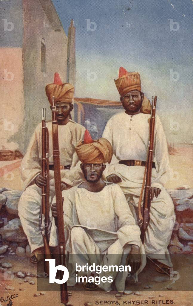 Sepoys, Khyber Rifles (colour litho)
