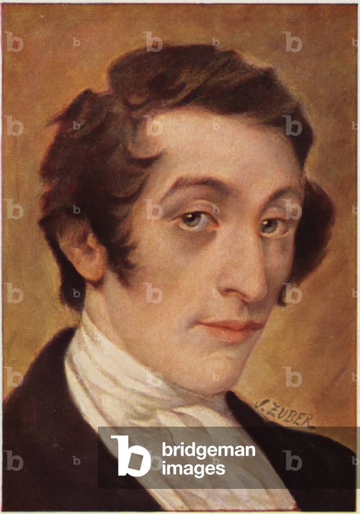 Portrait of Carl Maria von Weber (colour litho)