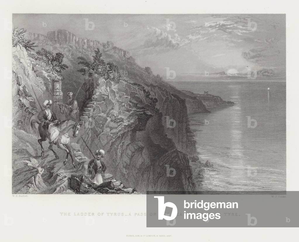 The Ladder of Tyrus - a Pass on the Sea Coast, near Tyre (engraving)