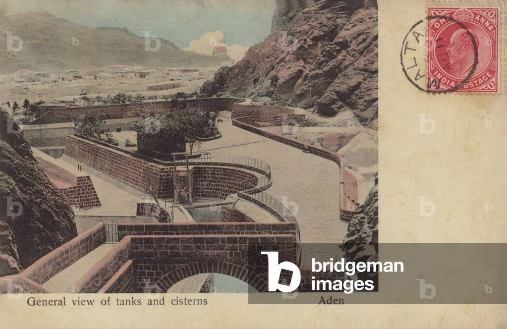 General view of tanks and cisterns, Aden (coloured photo)