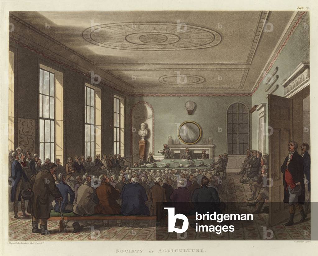 Society of Agriculture (coloured engraving)