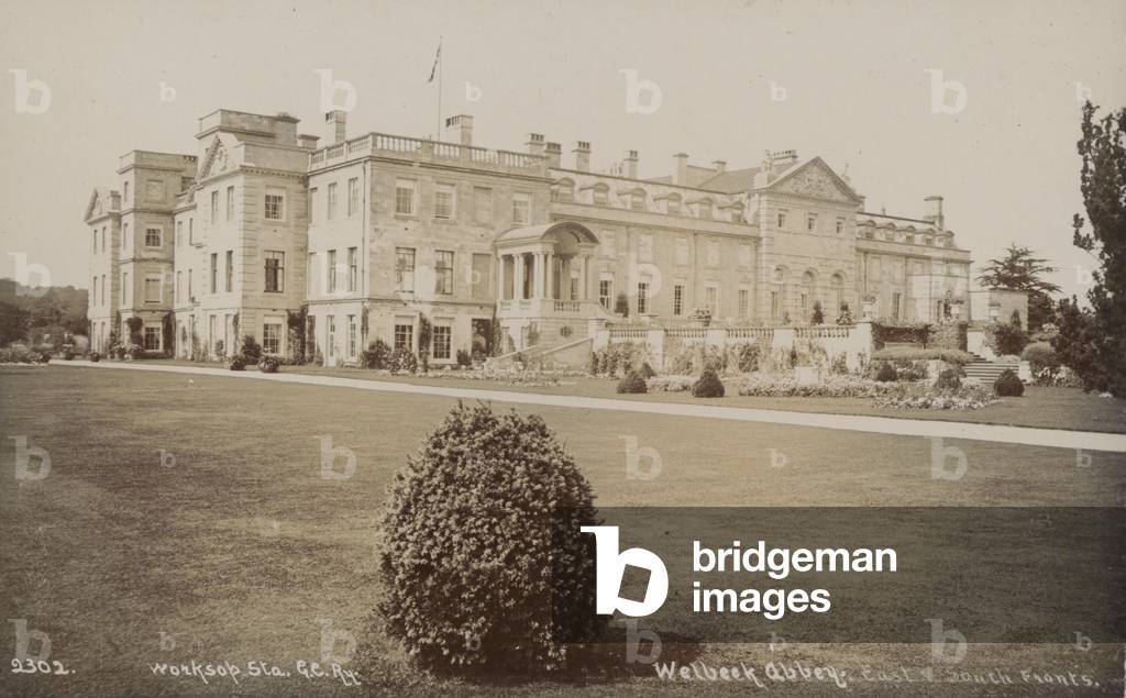 Welbeck Abbey, Nottinghamshire (b/w photo)