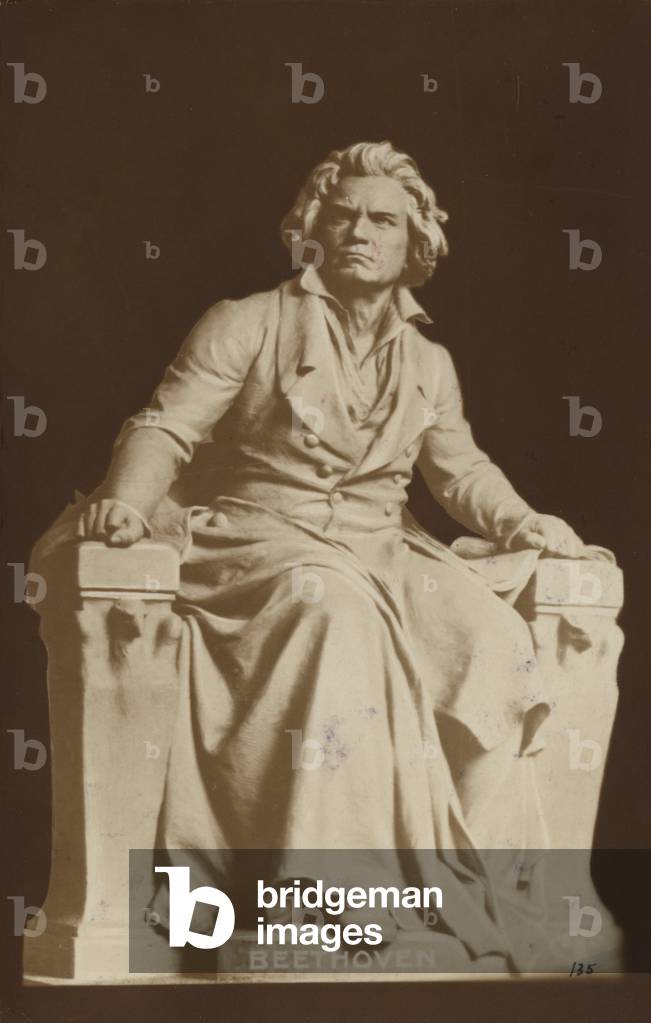 Ludwig van Beethoven, German composer and pianist (1770-1827) (b/w photo)