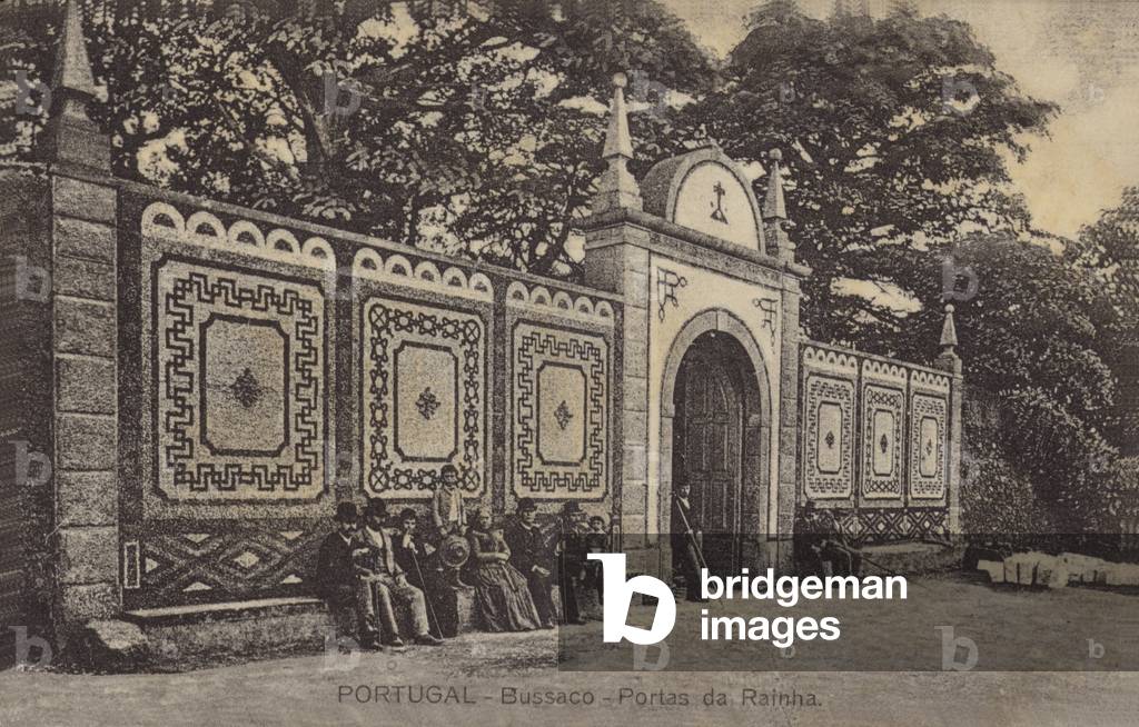 Queen's Gates; Palace Hotel, Bussaco, Portugal (b/w photo)