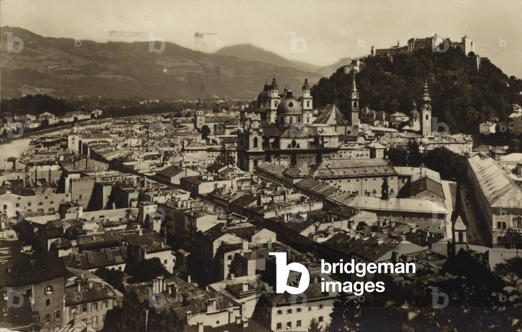 Salzburg from the electric lift (b/w photo)