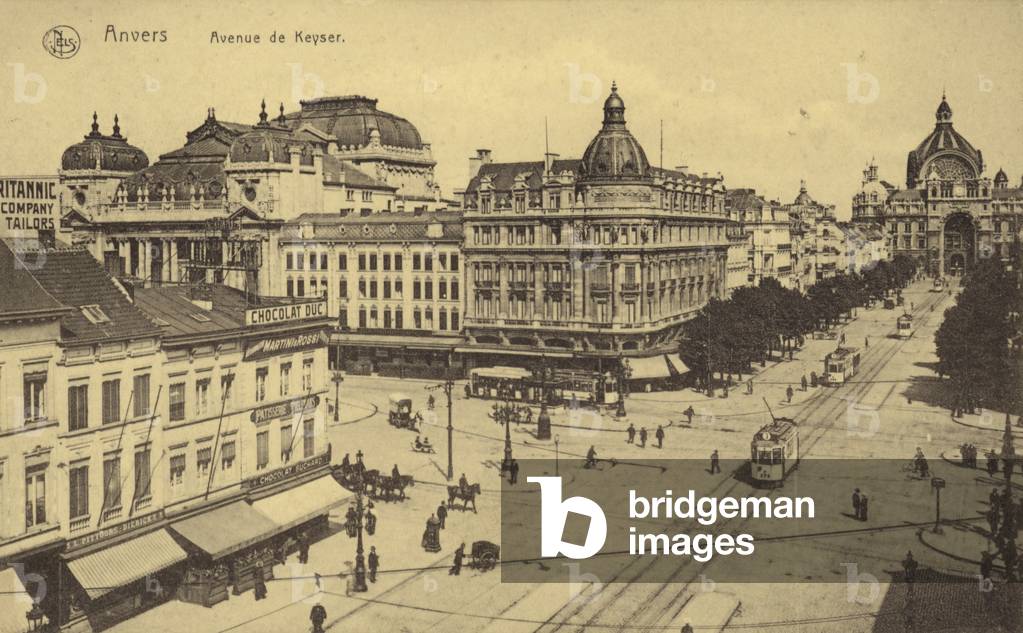 Postcard depicting the Avenue de Keyser (b/w photo)